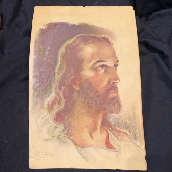 Accents Vintage Picture Of Jesus By Wesallman Copyright 1935